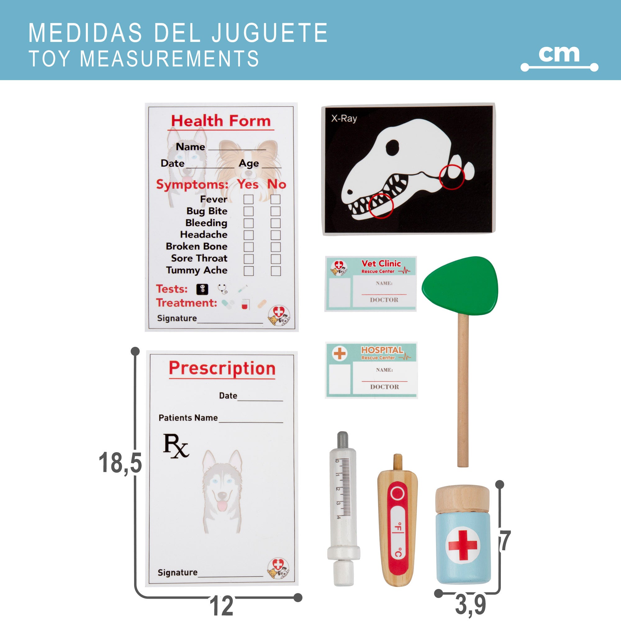 Teamson Hospital de juguete madera 3 en 1