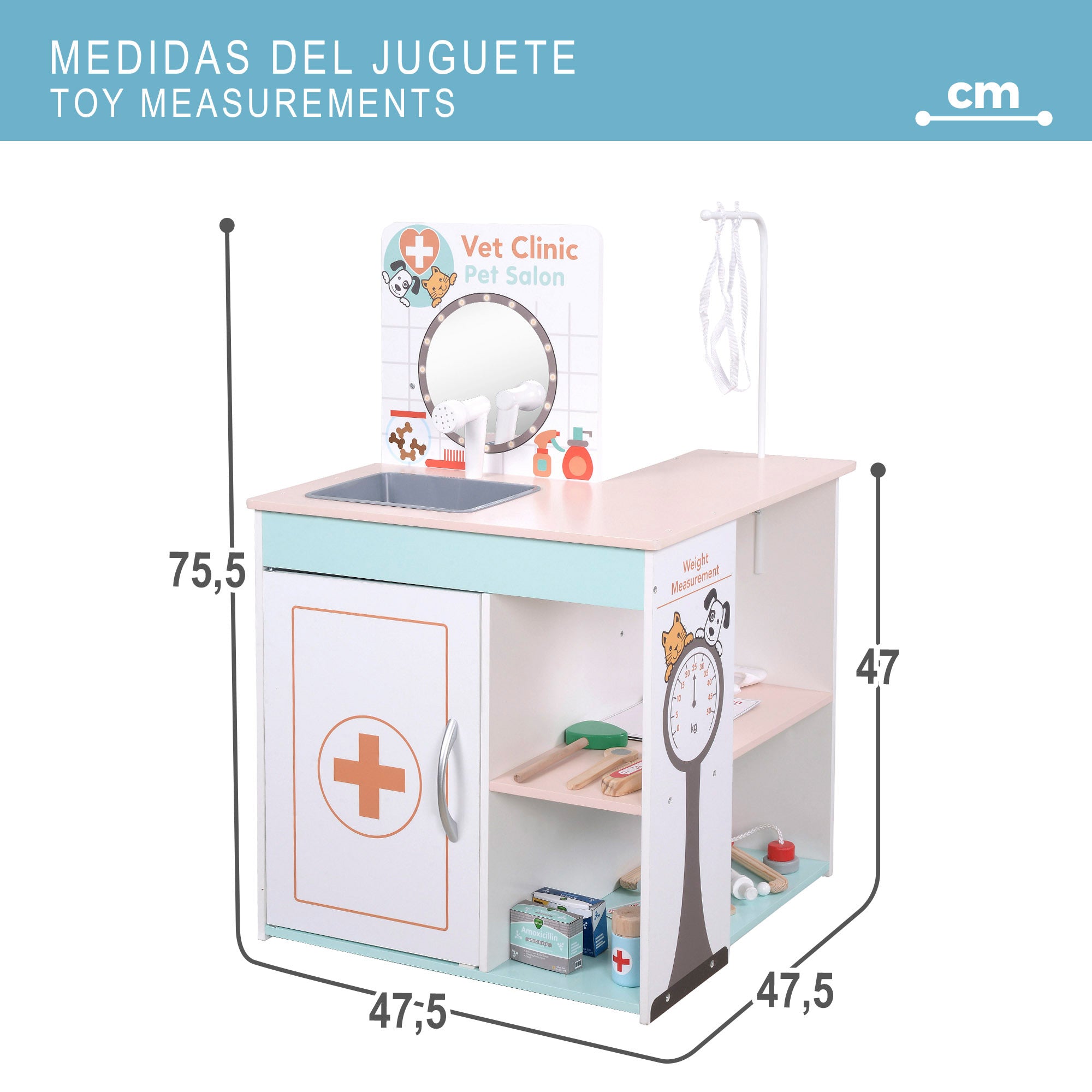 Teamson Hospital de juguete madera 3 en 1