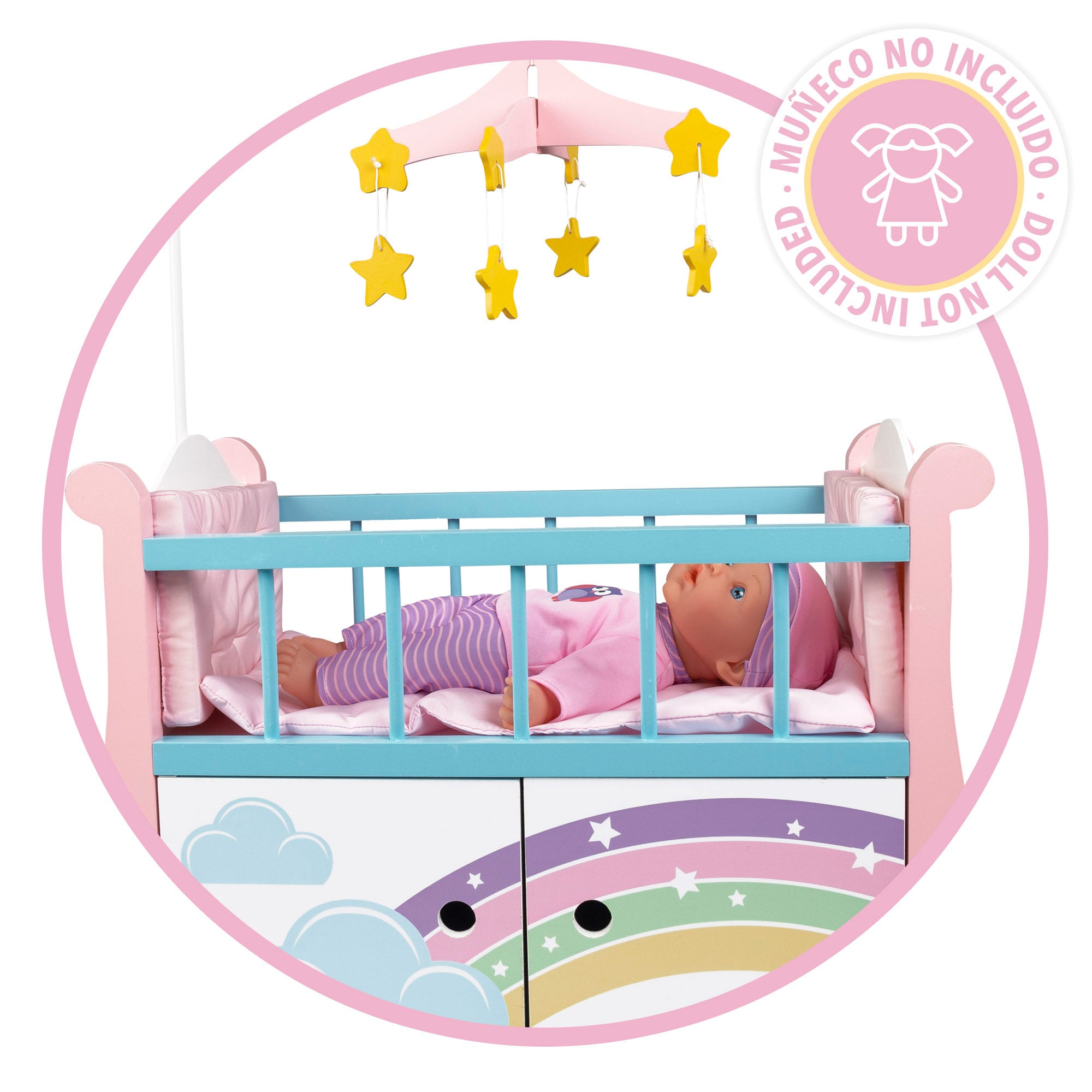 Teamson Cuna para muñecas de madera
