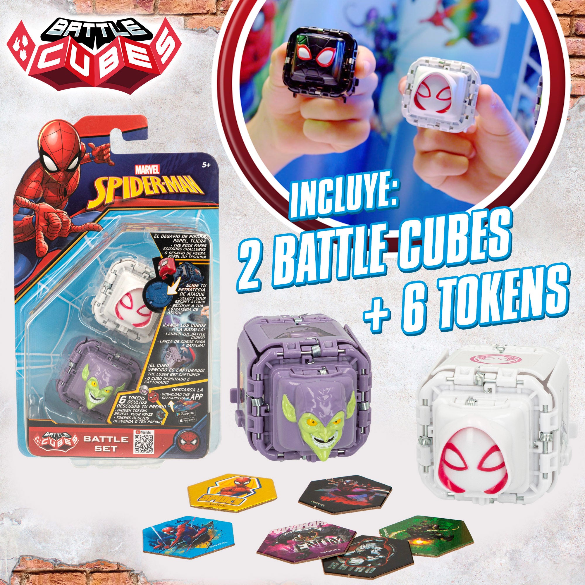 Battle Cubes Marvel Spider-Man Set Spider-Gwen + Duende Verde