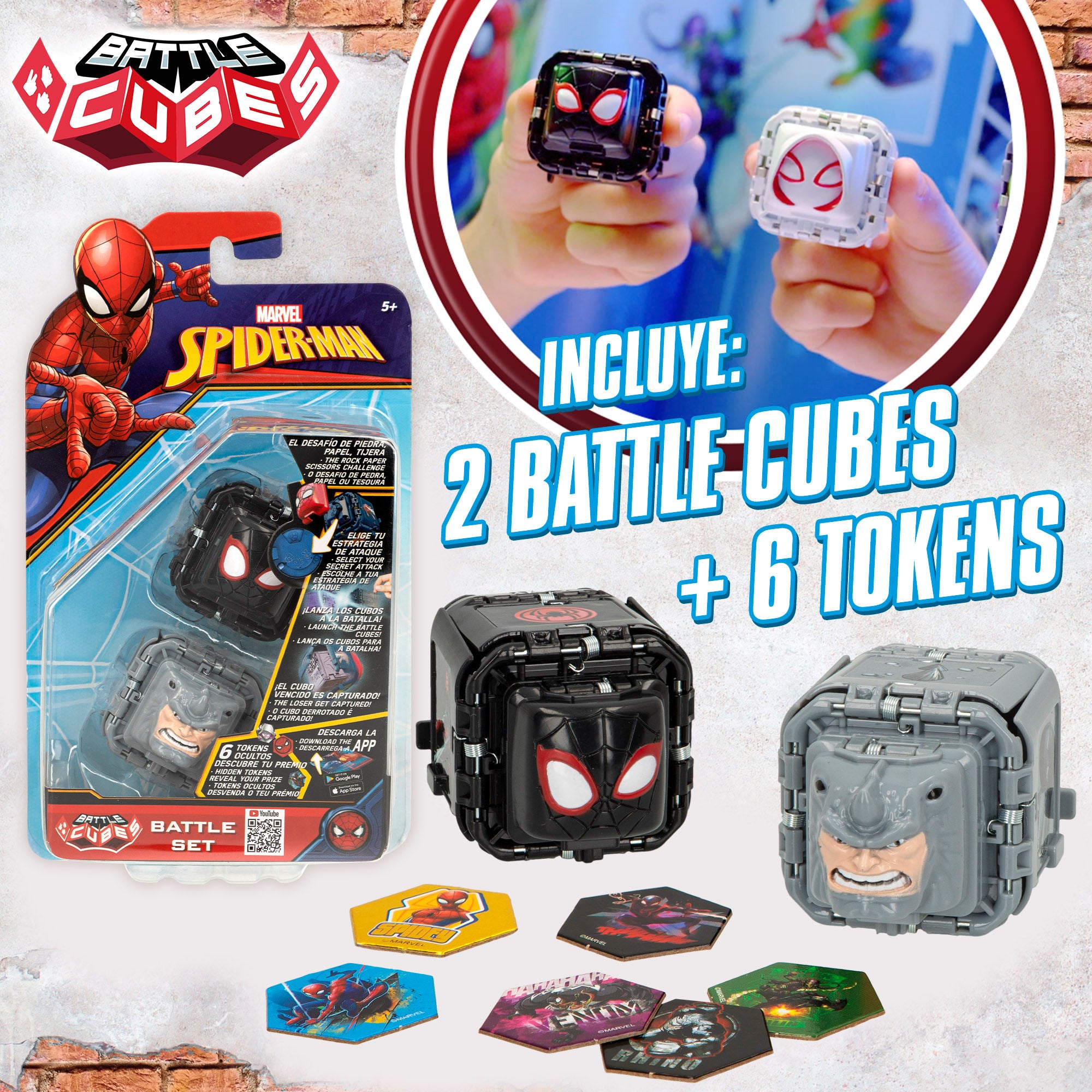 Battle Cubes Marvel Spider-Man Set Miles Morales + Rhino