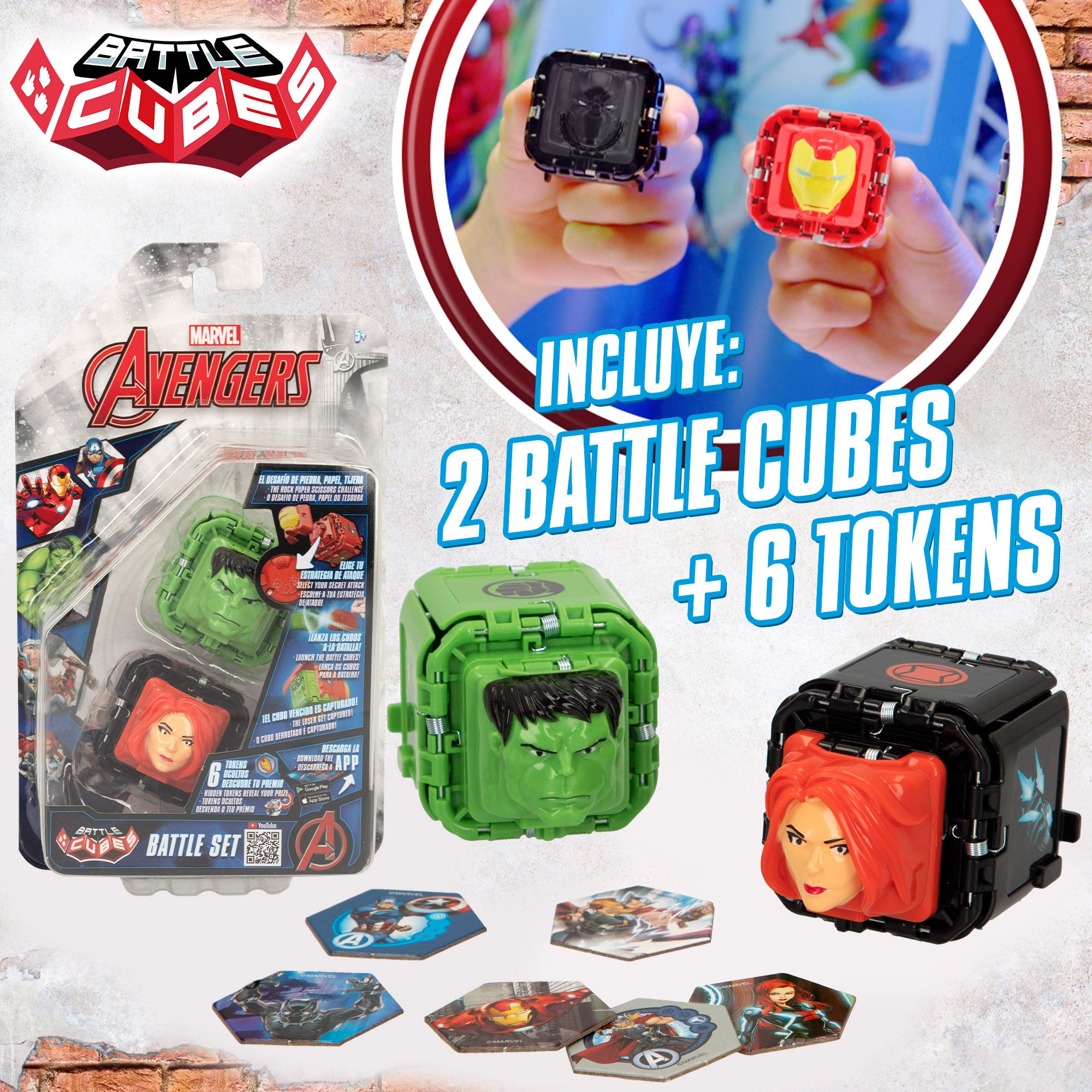 Avengers Set Battle Cubes Hulk + Viuda Negra