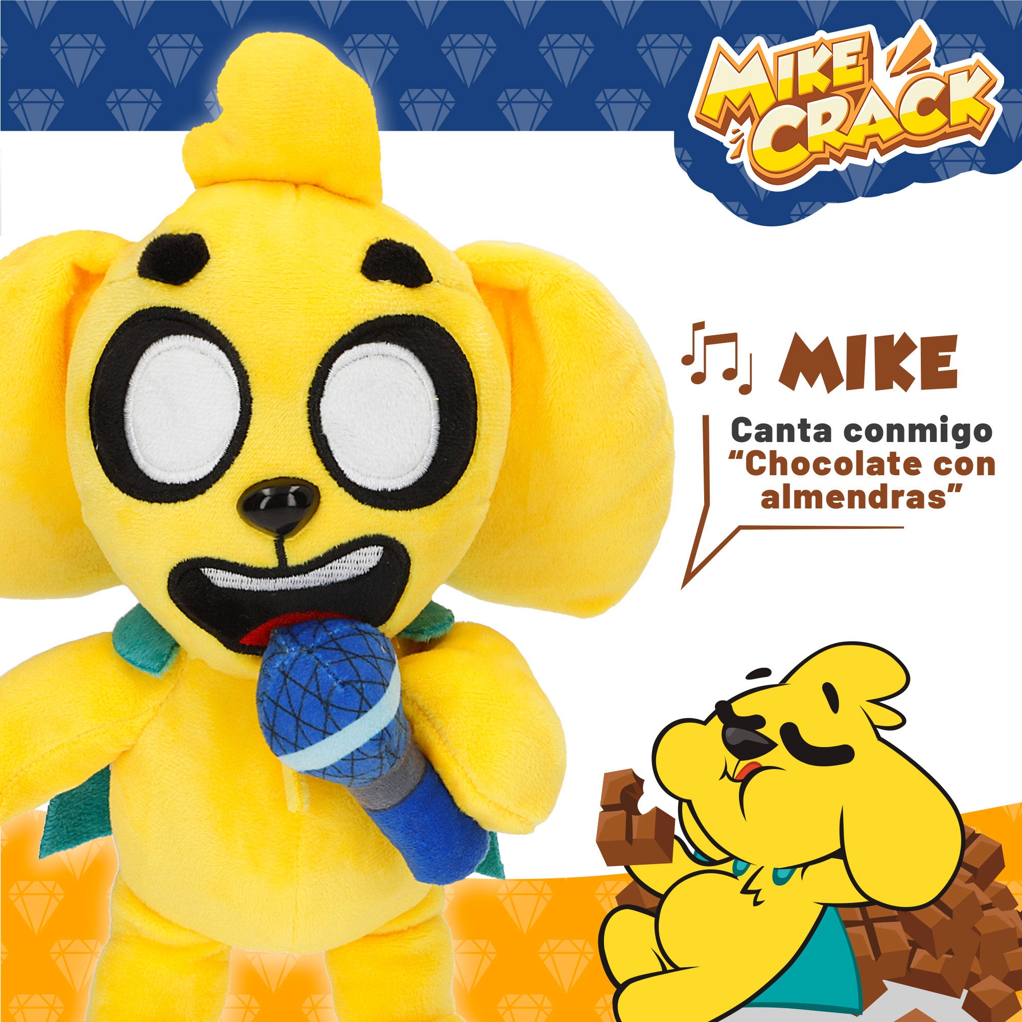Mikecrack Peluche oficial perro Mike "Canto y repito lo que dices"