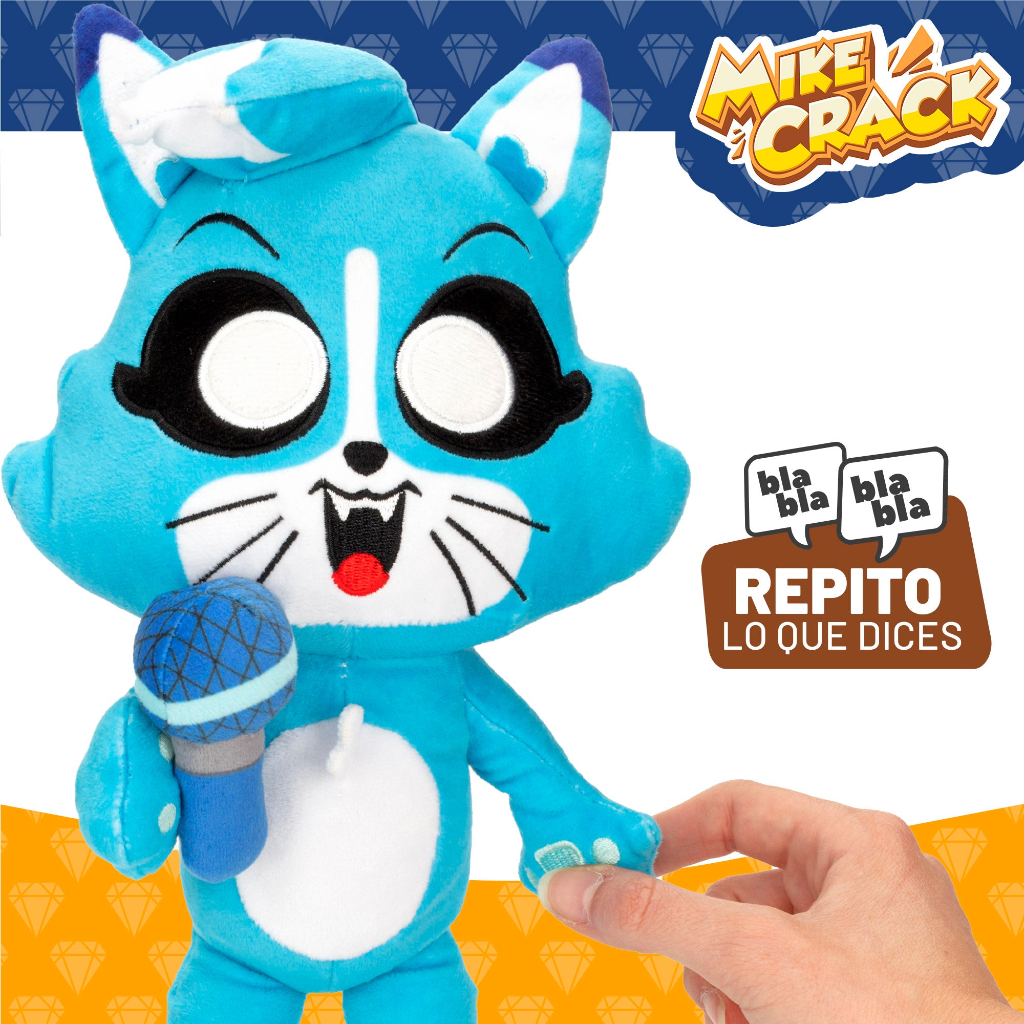 Mikecrack Peluche oficial gatita Akela "Canto y repito lo que dices"