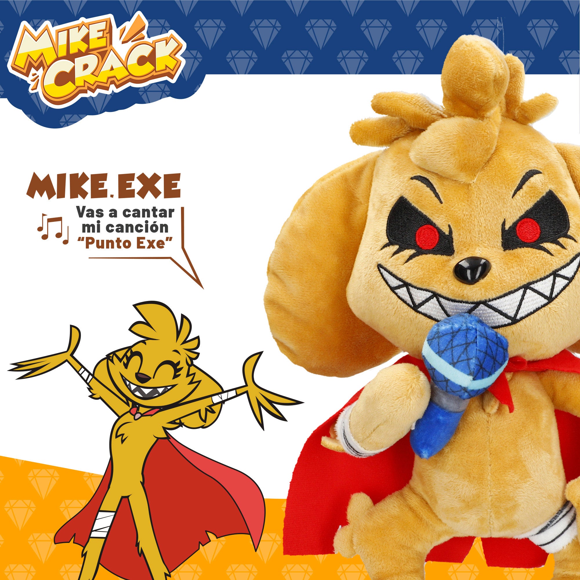 Mikecrack Peluche oficial perro Mike.Exe "Canto y repito lo que dices"