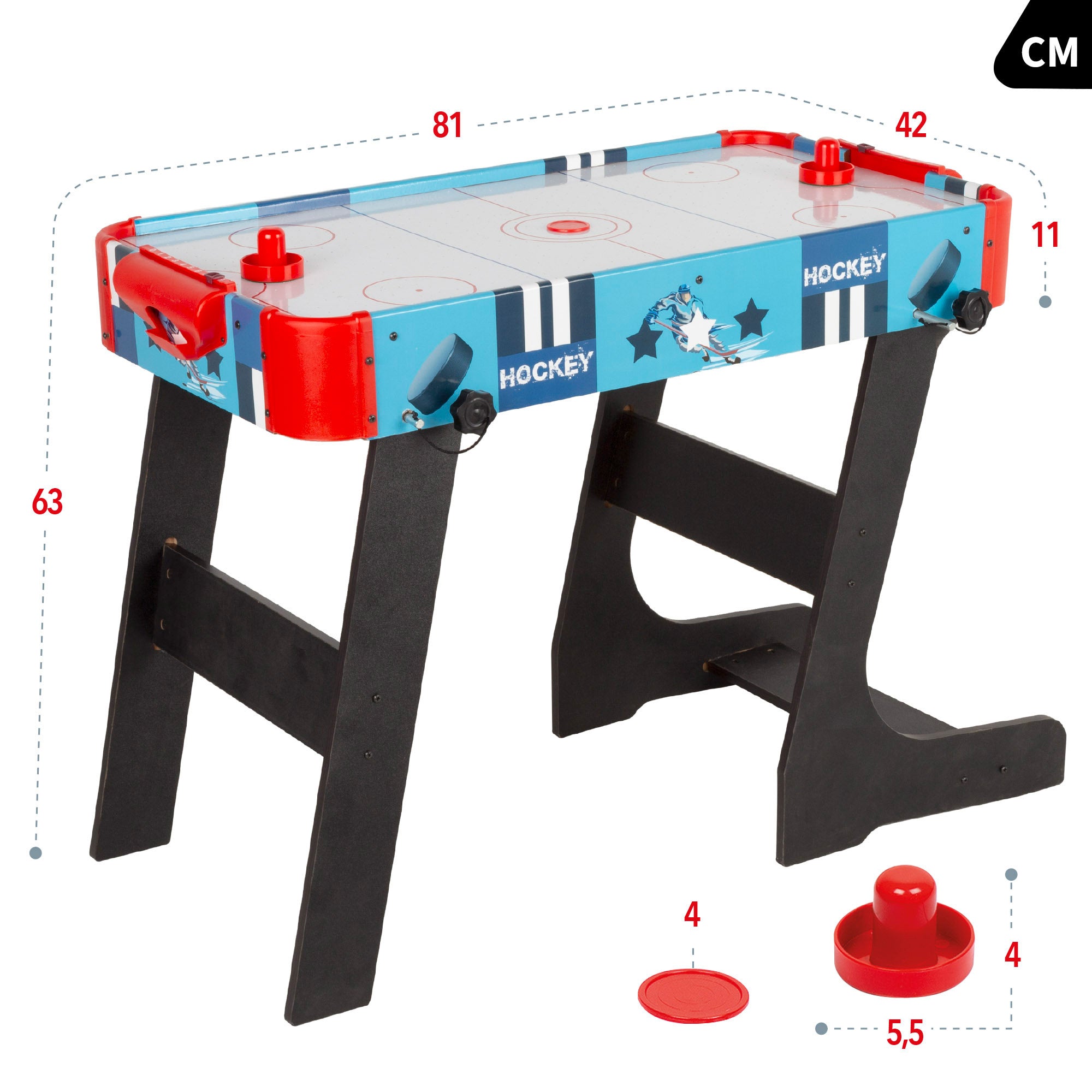 Mesa Air Hockey madera patas plegables 81x42x63 cm CB Games