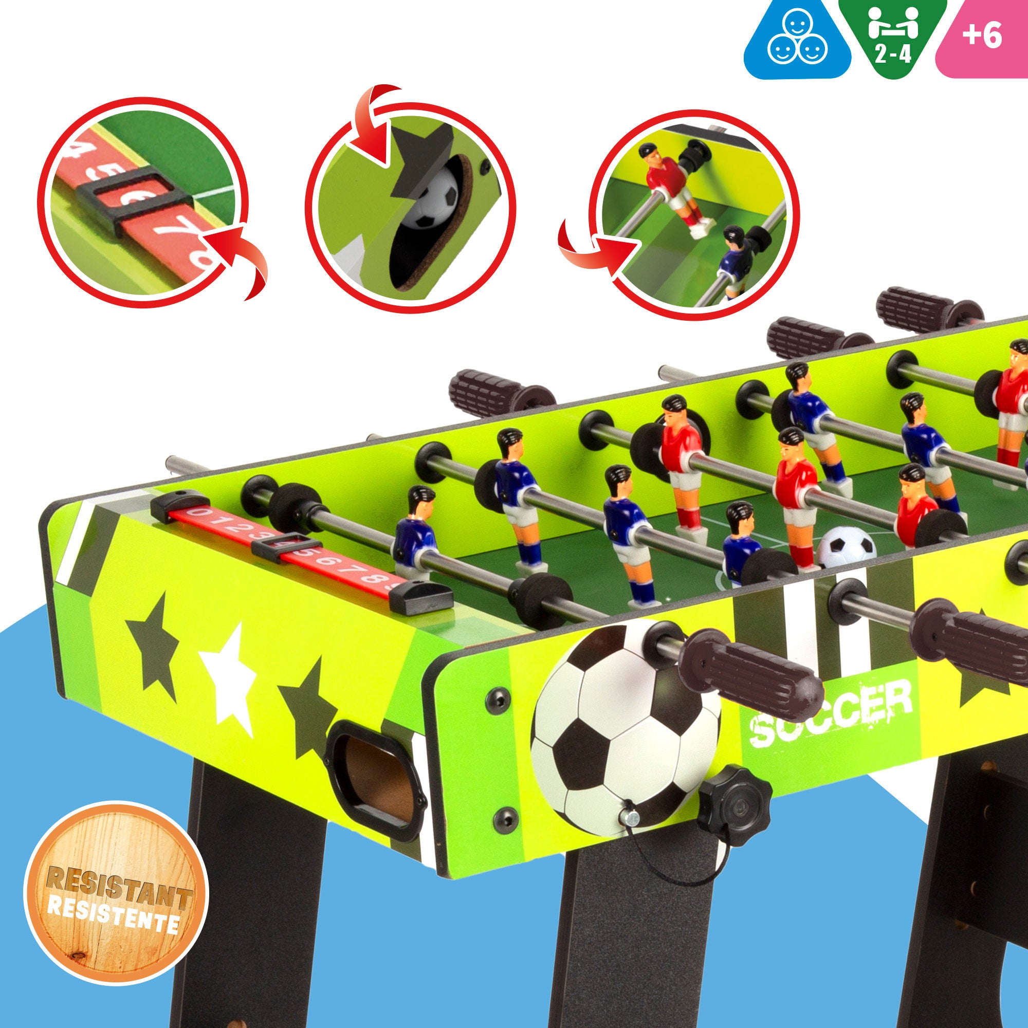 Futbolín plegable madera 81x42x63 cm CB Games