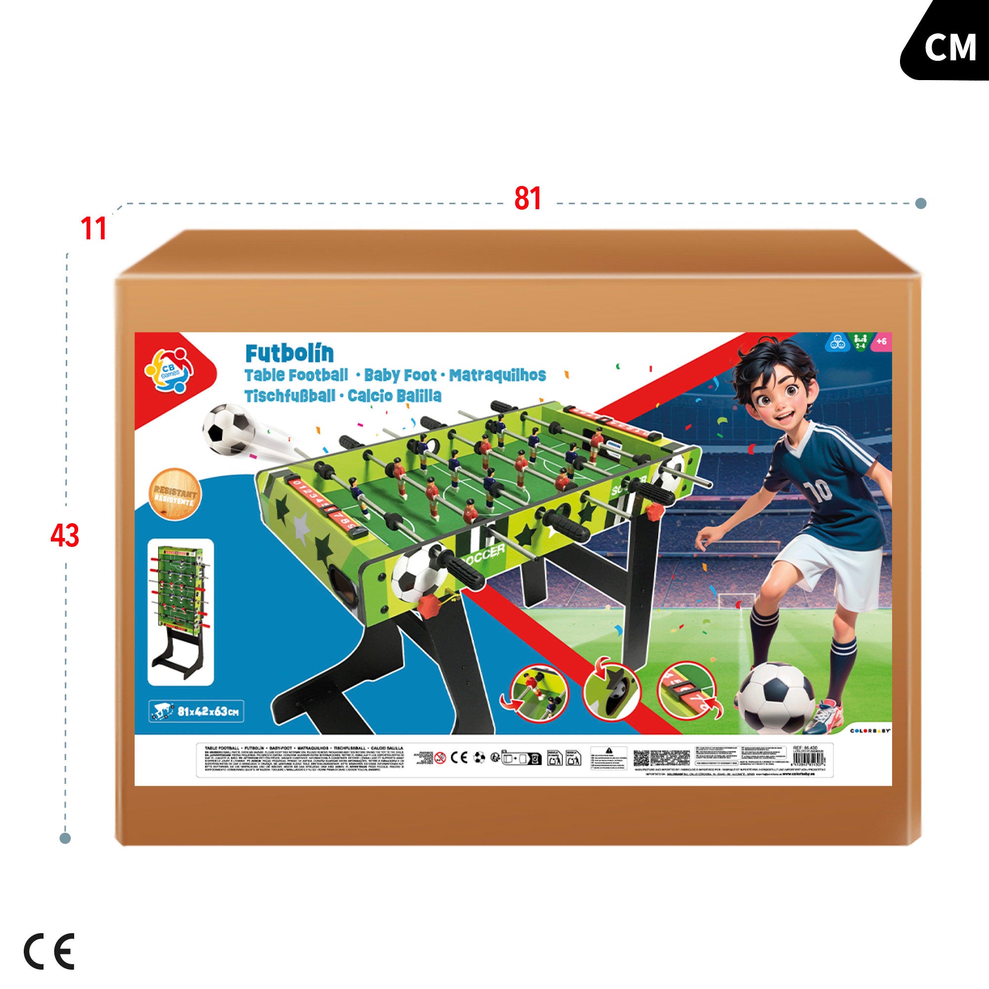 Futbolín plegable madera 81x42x63 cm CB Games