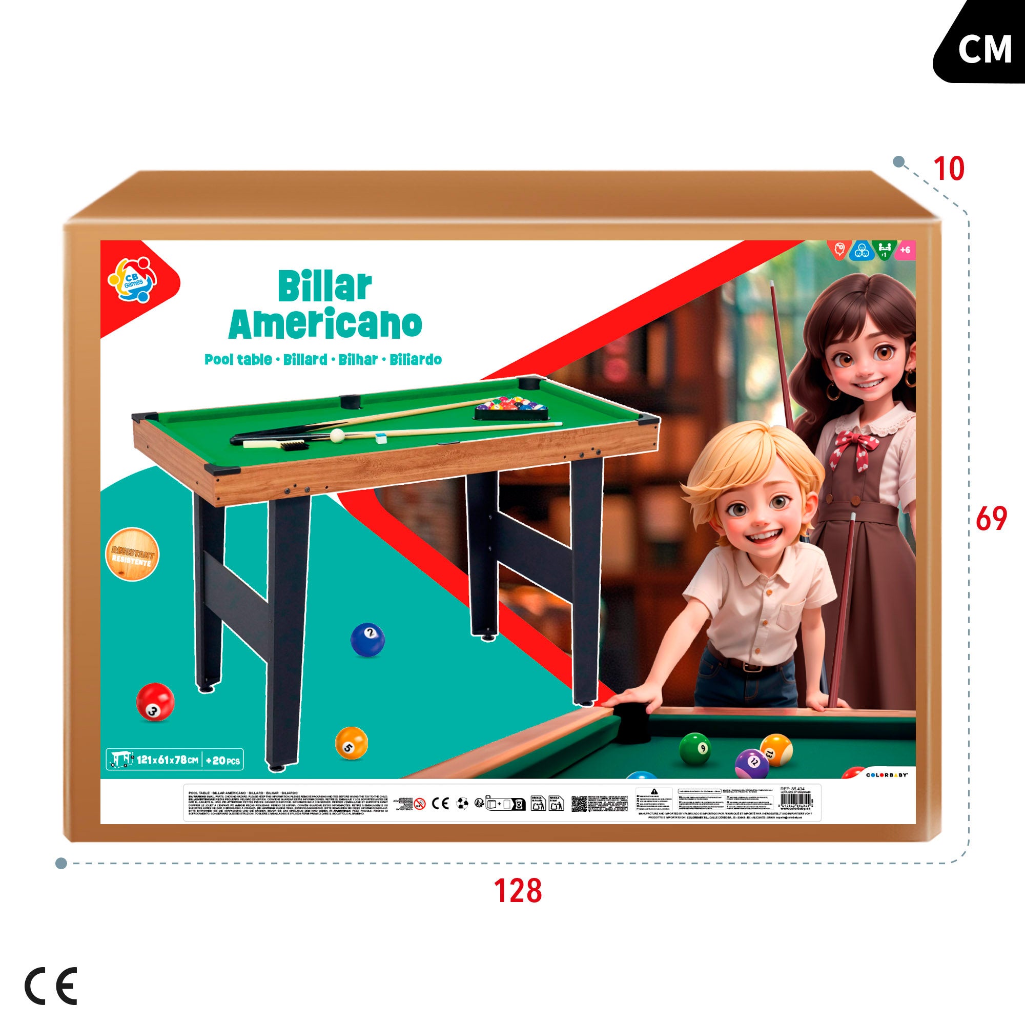 Billar americano 121x61x78 cm CB Games