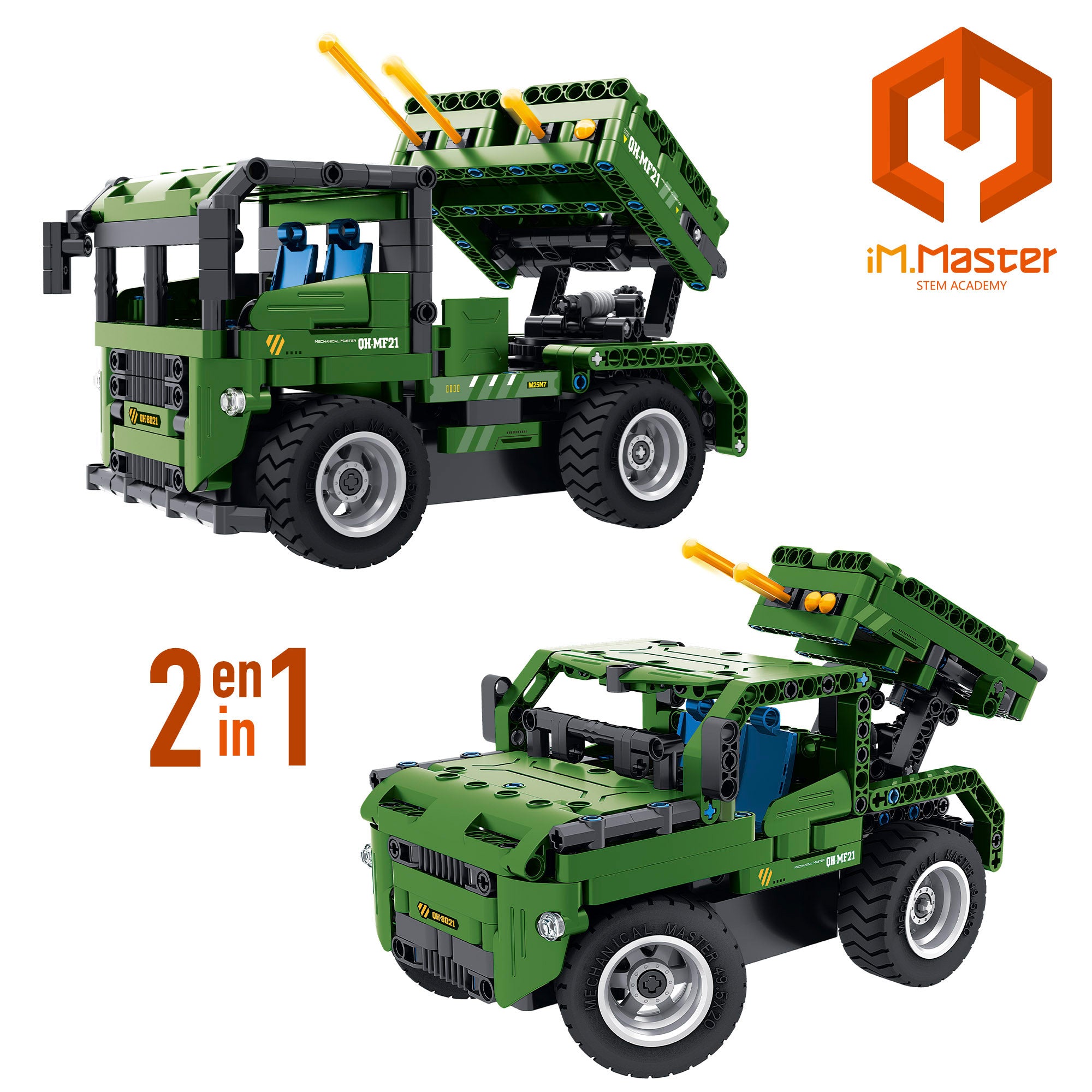 iM.Master Juego de construcción Coche teledirigido militar 2 en 1 - 364 pzas.