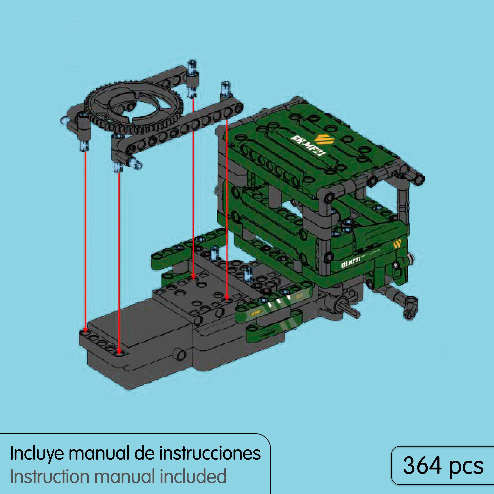 iM.Master Juego de construcción Coche teledirigido militar 2 en 1 - 364 pzas.