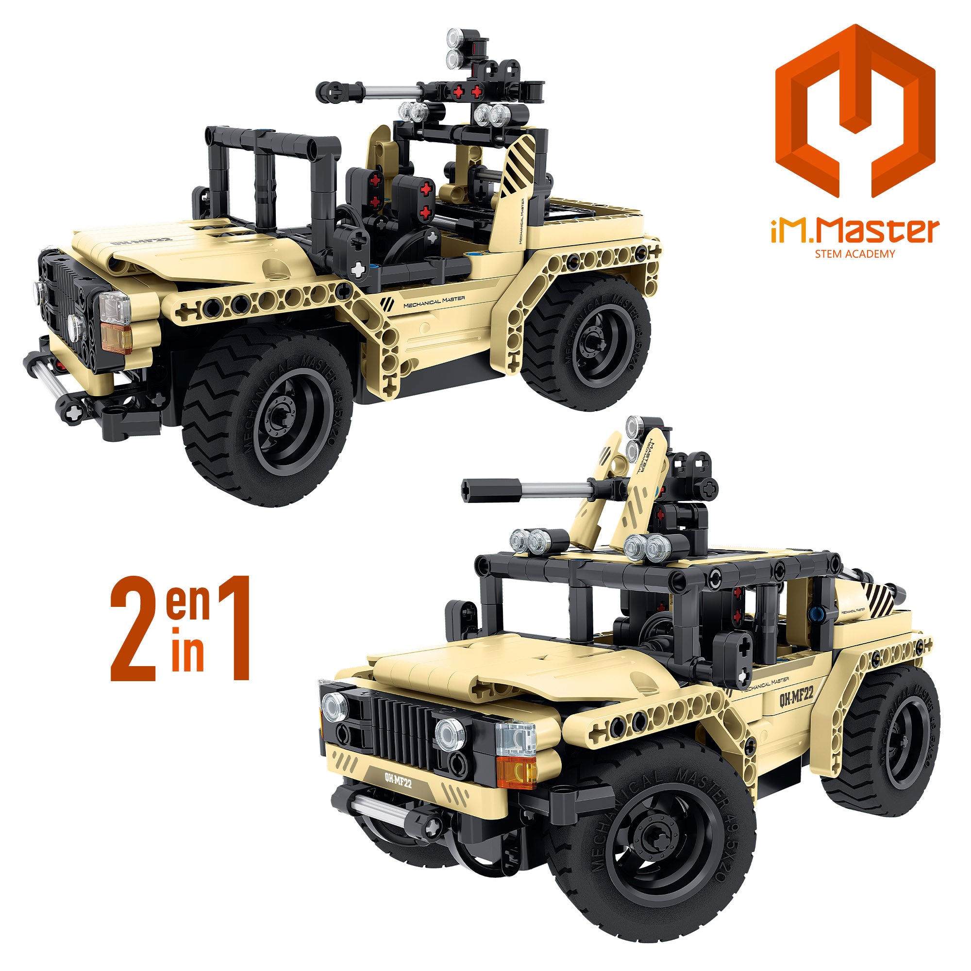 iM.Master Juego de construcción Coche teledirigido militar 2 en 1 - 370 pzas.