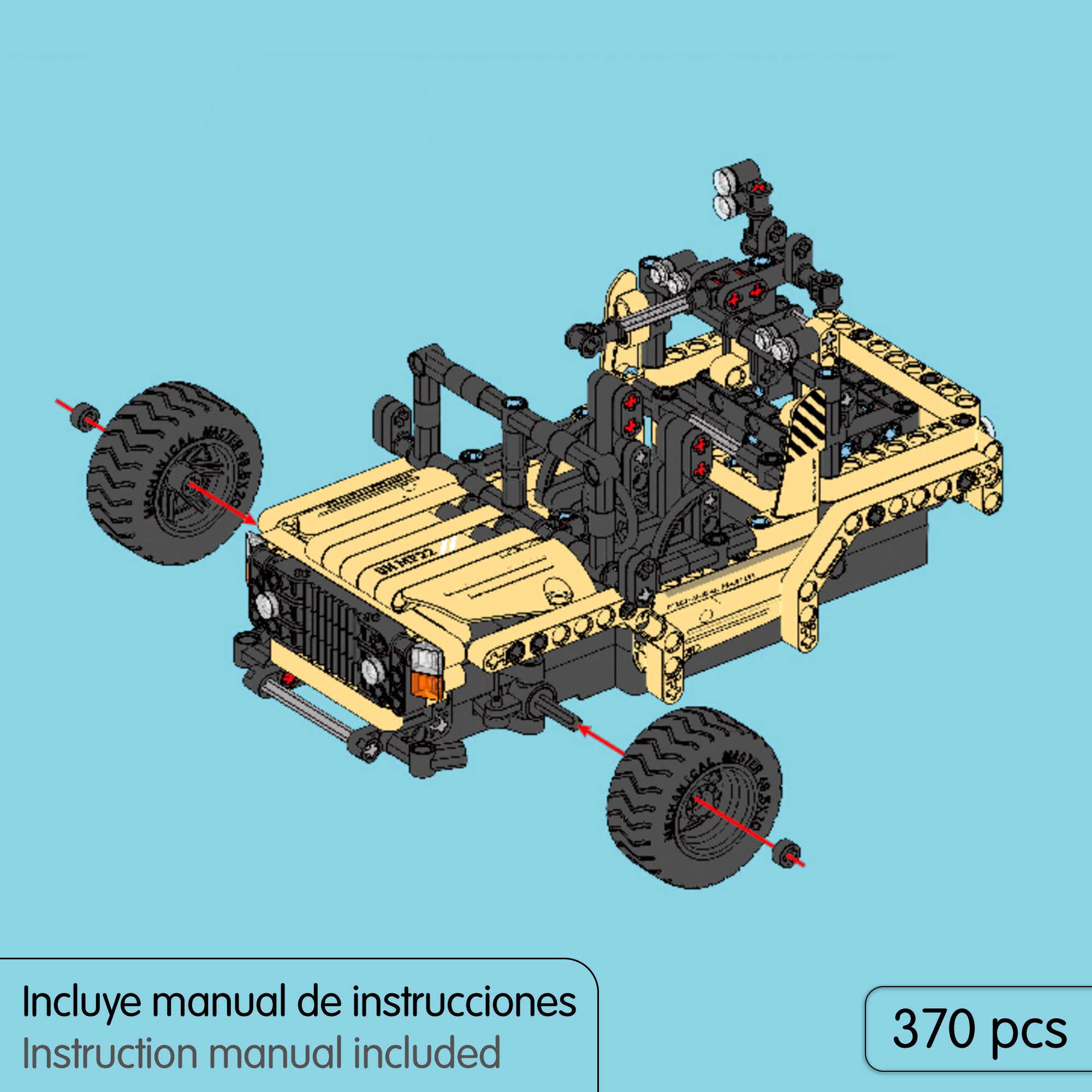 iM.Master Juego de construcción Coche teledirigido militar 2 en 1 - 370 pzas.