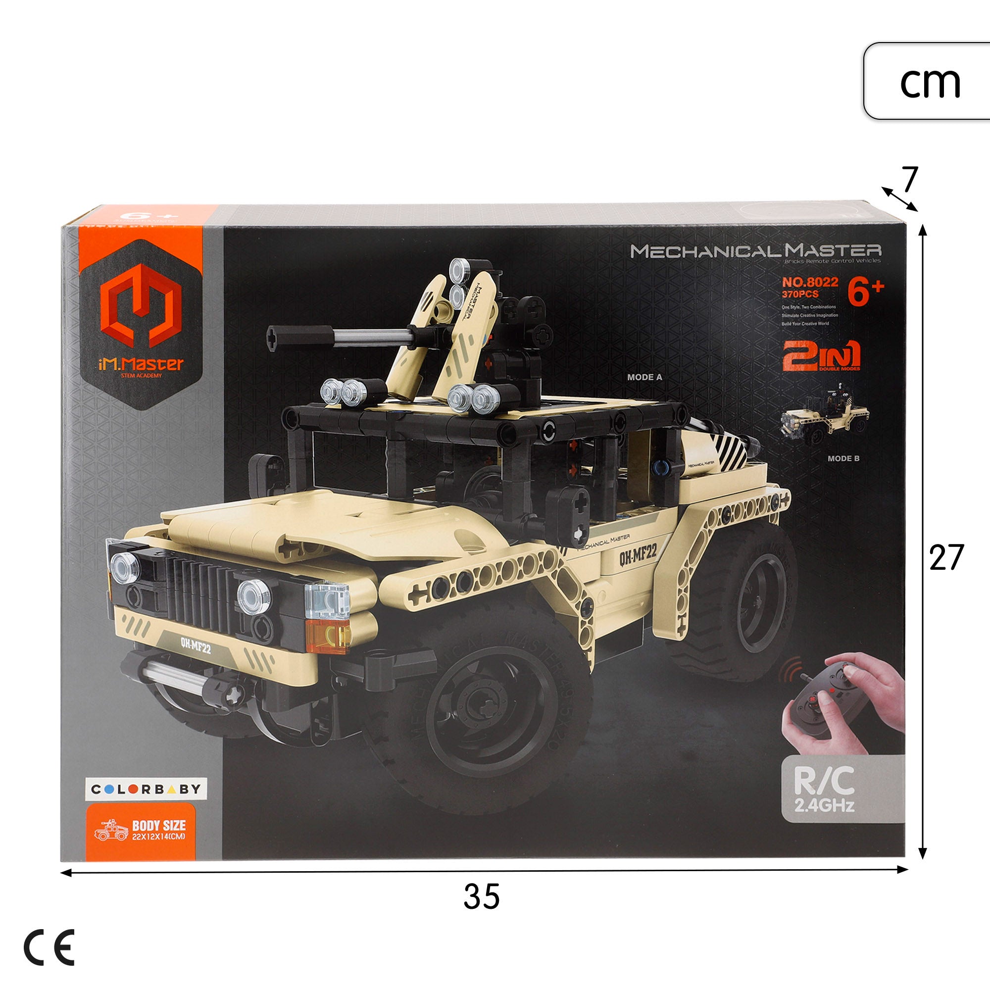 iM.Master Juego de construcción Coche teledirigido militar 2 en 1 - 370 pzas.