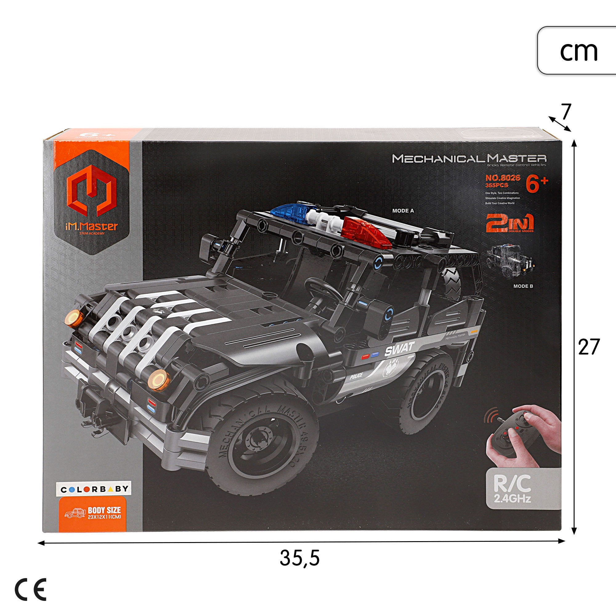 iM.Master Juego de construcción Coche teledirigido SWAT 2 en 1 - 355 pzas.