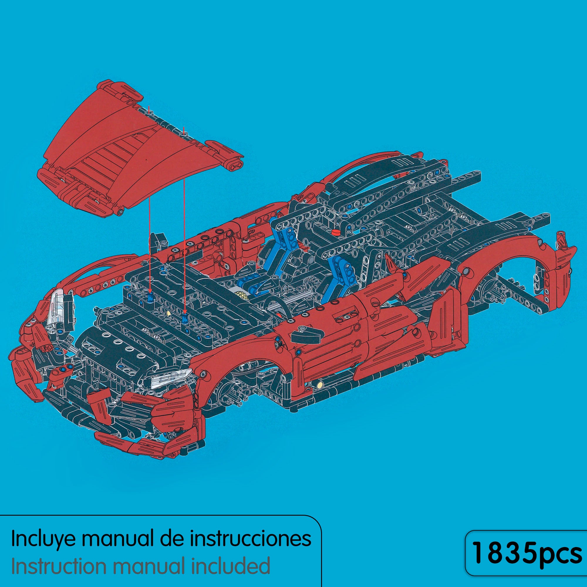 iM.Master Juego de construcción Coche teledirigido superdeportivo 1/10 - 1835 pzas.