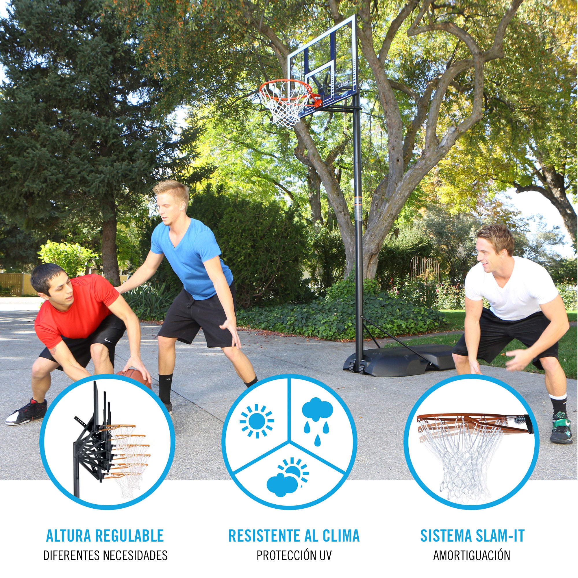 Canasta baloncesto ultrarresistente LIFETIME altura regulable 244/305 cm uv100