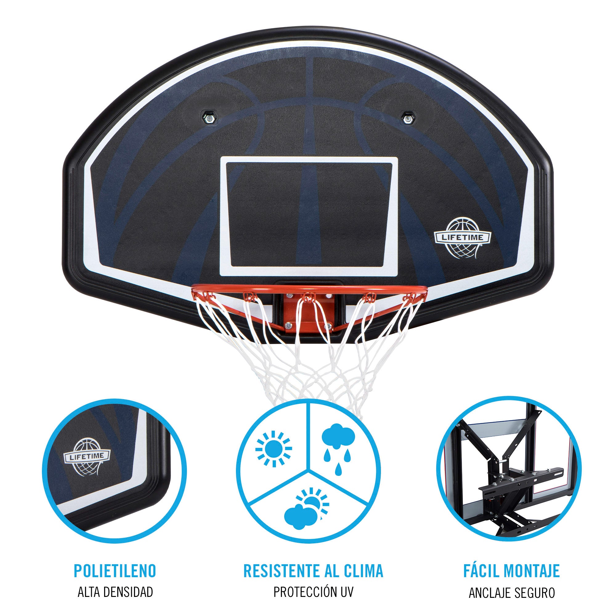 Tablero baloncesto ultrarresistente Lifetime 112x72 cm uv100